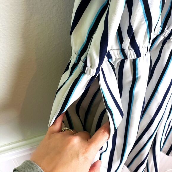 Women's NWT Lane Bryant Striped Short Romper Jumpsuit Size 26/28 - Picture 9 of 10